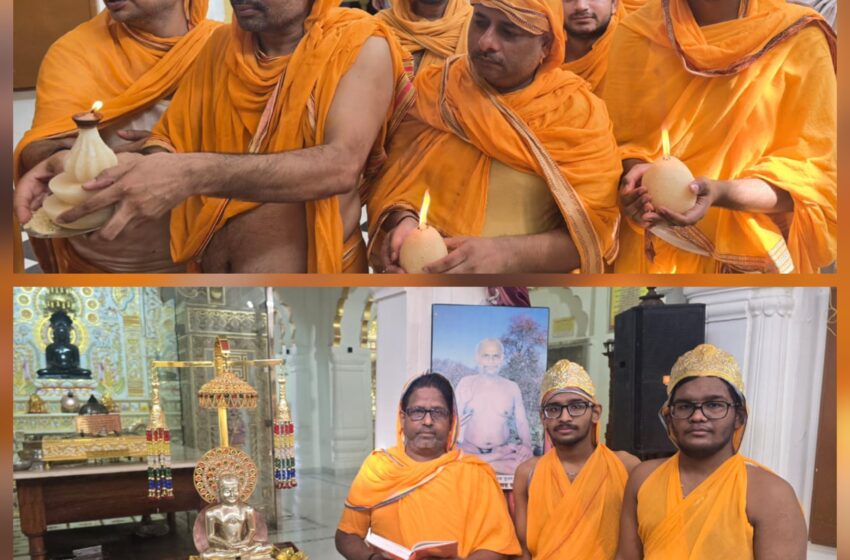  नेमिनाथ भगवान के मोक्ष कल्याणक पर पार्श्वनाथ दिगंबर जैन मंदिर में श्रद्धा भाव से चढ़ाया गया निर्वाण लाडू
