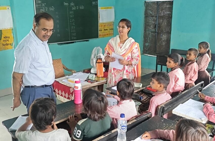  डीएम ने किया उच्च प्राथमिक विद्यालय अधियापुर कंपोजिट एवं आंगनवाड़ी केंद्र अधियापुर का औचक निरीक्षण किया।