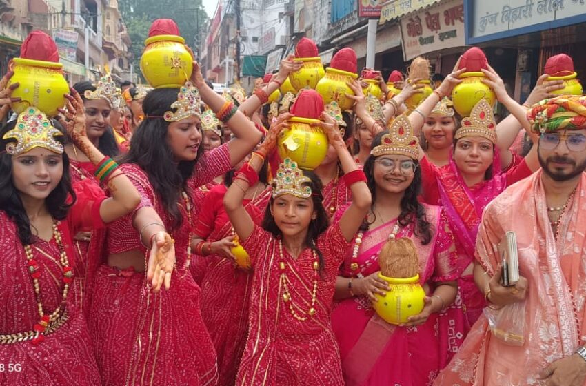  करनपुरा जैन मंदिर मे घट यात्रा के साथ किया गया आठ दिवसीय विधान का शुभारंभ_______________